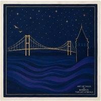 Barrus London Women's Navy Art Print Scarf - The Maiden's Tower in Dark Blue