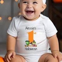 Aye Do Gifts Personalised 1st Halloween Baby Vest in White | Size: 0-3 m