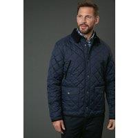 Maine Men's Navy Cord Collar Diamond Quilted Jacket | Size: Medium