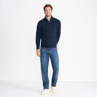 Lands' End Men's Quarter Zip Cashmere Jumper in Dark Navy | Size: Large