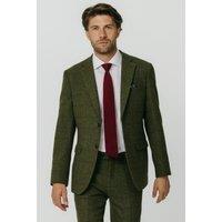 Dobell Men's Green Windowpane Check Tweed Jacket | Size: 36R