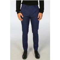 Paul Andrew Men's Mark Check Classic Trousers in Navy | Size: 46R