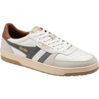 Gola Classics Men's 'Hawk' Leather Lace-Up Trainers in White | Size: 10