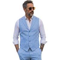 Infinity Leather Men's Summer Waistcoat Trousers Formal Wear Suit -TP in Blue | Size: 44R