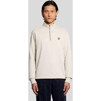 Lyle & Scott Men's Loopback Quarter Zip Sweatshirt Cove in Beige | Size: Large