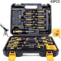 Living and Home 43-Piece Magnetic Screwdriver Set with Rubber Grip & Heavy Duty Storage Case