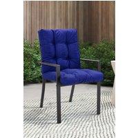 Living and Home 106cm W x 53cm D Short Button Tufted Dining Chair Cushion in Navy | Size: 106 cm W x 53 cm D