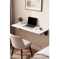 Living and Home Wall-mounted Folding Table with Iron Brackets in White | Size: Medium
