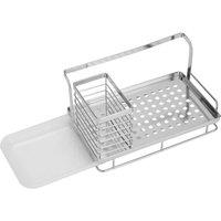 Garden Sanctuary Stainless Steel Sink Organizer with Drain Tray in Silver