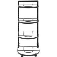 Garden Sanctuary 4-Tier Adjustable Kitchen Pot Pan Organizer Rack in Black