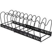 Garden Sanctuary Expandable Pot Pan Lid Rack Pan Organiser with 10 Dividers in Black