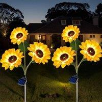 Garwarm Upgraded Solar Sunflower Lights for Yard Pathway Lawn Decorations in Yellow