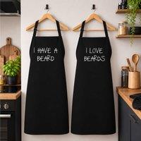 60 SECOND MAKEOVER I Have a Beard I Love Beards Black Apron Set