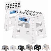 Neel Blue 13inch Folding Step Stool, Anti-Skid Stool for Camping - White