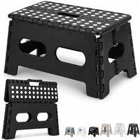 Neel Blue 9inch Folding Step Stool, Anti-Skid Stool for Camping & Travel in Black