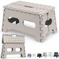 Neel Blue 9inch Folding Step Stool, Anti-Skid Stool for Camping & Travel in Light Grey