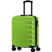 Flight Knight Lightweight Travel Suitcase 55x40x20cm | Hard Shell Carry On Luggage in Green | Size: Cabin