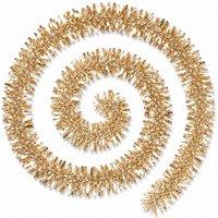 Shatchi 2m Champagne Chunky Christmas Tinsel Garland Decoration in Gold