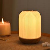 Hestia Striped Aroma Lamp in White