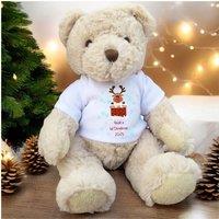 Aye Do Gifts Personalised 1st Christmas Rudolph Teddy Bear, Baby First Christmas Gift Keepsake in Beige