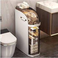 Living and Home Plastic Tall Narrow Storage Cabinet in Ivory