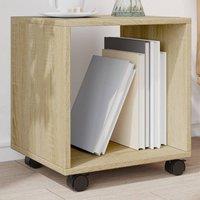 Berkfield Home vidaXL Rolling Cabinet Sonoma Oak 37x33x42.5 cm Engineered Wood in Brown