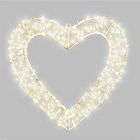 Pegdev Elegant Christmas Heart Pre Lit LED Decoration 960 Warm White LEDs 40cm Timer