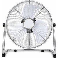 Dyzi 16 Inch 45W Metal Floor Fan High Velocity Adjustable Tilt Silver
