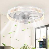 Garwarm LED Dimmable Ceiling Fans with Light & Remote in White