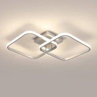 Pheashine Silver Interlocking Double Square LED Ceiling Light, 42W 4500K, 59cm