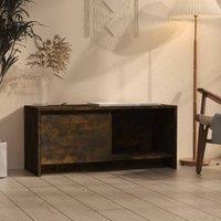 Berkfield Home TV Cabinet Smoked Oak 90x35x40 cm Engineered Wood in Brown | Size: 90 x 35 x 40 cm