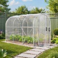 STILVORA Walk-in Greenhouse 295 cm with Hinged Door in Clear