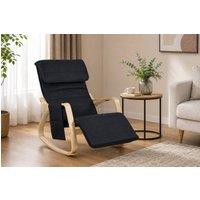 STILVORA Rocking Chair with Adjustable Legrest & Side Pocket in Black