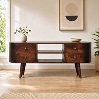 STILVORA TV Stand with 4 Drawers in Brown
