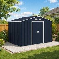 STILVORA Garden Shed with Sliding Doors & Vents in Grey in Dark Grey