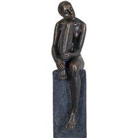 Libra Interiors Thinking Lady Sculpture In Bronze Resin