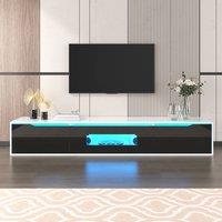 Matteo High-Gloss LED TV Cabinet - White & Black - Modern Entertainment Unit