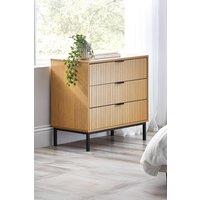 Julian Bowen Sia Fluted 3 Drawer Chest in Light Oak