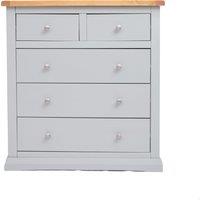 Cabinet Bits Loreo 5 Drawer Chest of Drawers Chrome Knob in Light Grey