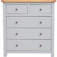 Cabinet Bits Argenta 5 Drawer Chest of Drawers Brass Knob in Light Grey