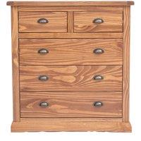 Cabinet Bits Tirolo 5 Drawer Chest of Drawers Brass Cup Handle in Brown