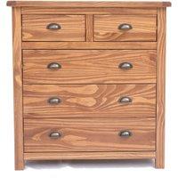 Cabinet Bits Padua 5 Drawer Chest of Drawers Brass Cup Handle in Brown