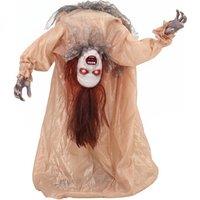 HOMCOM Animated Halloween Ghost for Indoor, Covered Outdoor in Brown