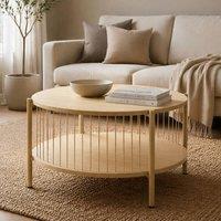 Home Source Tuxford Wooden Coffee Table Modern Design Home Living Room Furniture in Light Oak