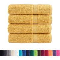 Berkfield Home Premium Bath Towels SOLUND 4pcs Gold 100x150cm 600gsm in Mustard