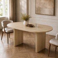 Merax 6 To 8 Seater Oval Extendable Dining Table with Rounded Edges in Natural