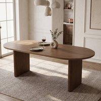 Merax 6 To 8 Seater Oval Extendable Dining Table with Rounded Edges in Walnut