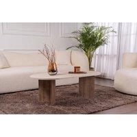 Decortie Sable' Oval Coffee Table in Scandi-Japandi Style | Size: 1 Pack