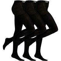 THMO Girl's Winter School Tights: 3-Pack Black Thermal Footed Tights | Size: 7-8 Years