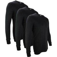THMO Boy's 3 Pack Thermal Top with Long Sleeve | Base Layer Underwear Top in Black | Size: 3-4 Years